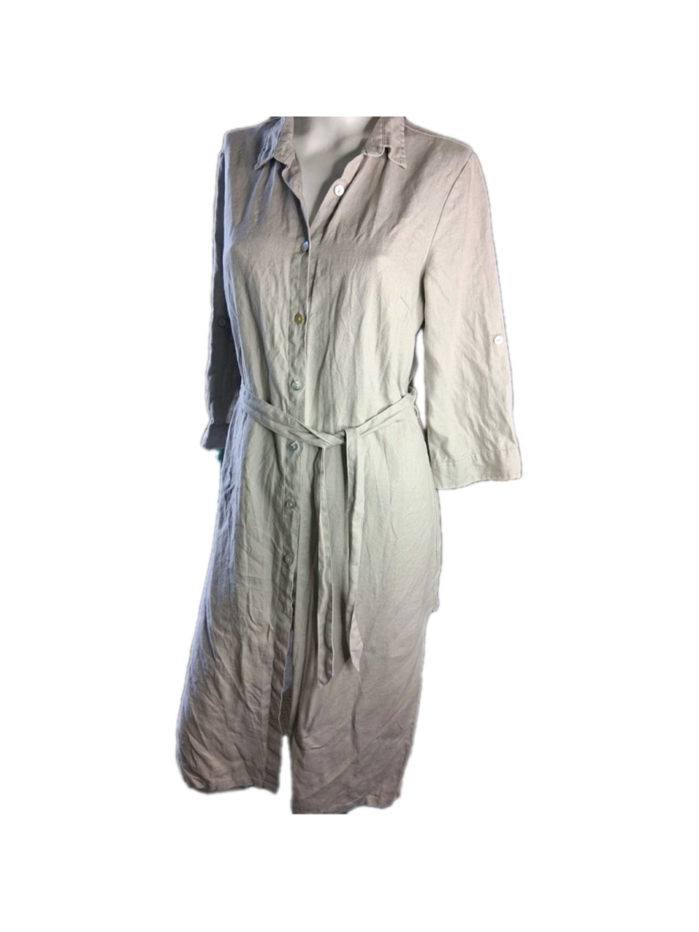 Vicci Germany I Love Linen Dress Woman M Classic Shirt Dress Midi Button Casual